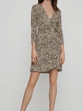 BCBGMaxAzria Leopard-Print Mini Dress in Beige and Black